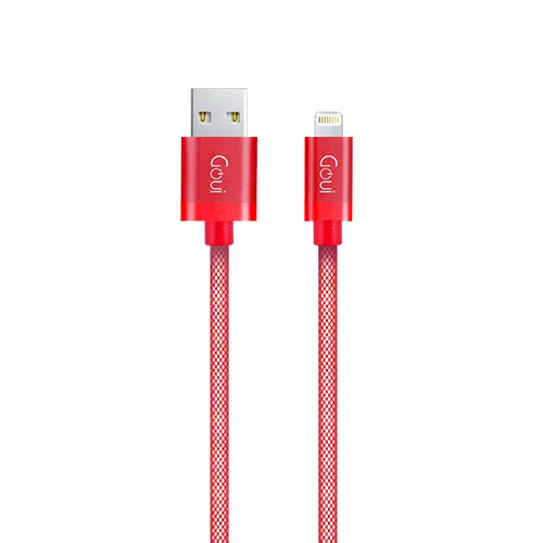 Cablu Date si Incarcare USB la tip Lightning Metallic, 1 m, G-LC8PIN-02R, Rosu