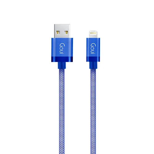 Cablu de date Goui, USB - tip Lightning, Metallic G-LC8PIN-02B, 1m, Albastru