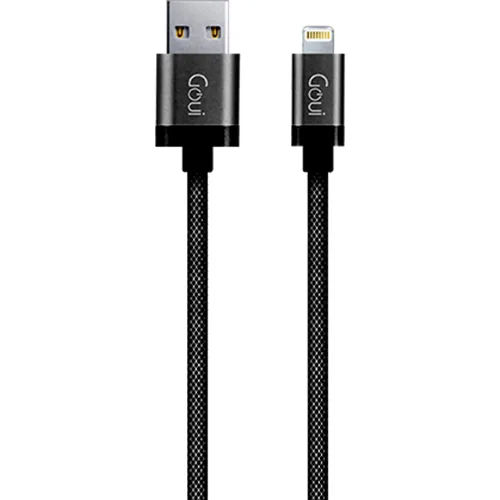 Cablu de date Goui, USB - tip Lightning, Metallic G-LC8PIN-02BK, 1m, Negru