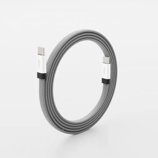 Cablu loopFIT, Type-C to Type-C Magnetic self-looping cable, 60W, 1.5m, Argintiu