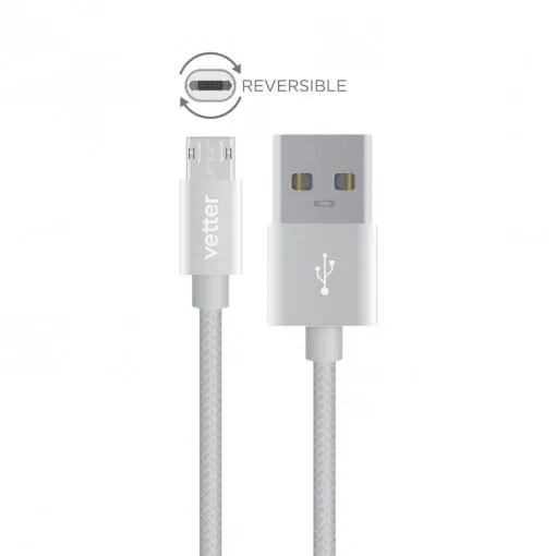 Cablu Reversibil Micro USB, Nylon Braided Wire, 1m