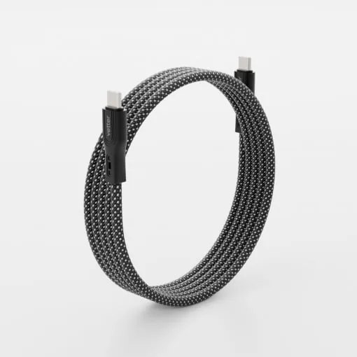 Cablu unTWIST, Type-C to Type-C Magnetic self-looping cable, 60W, 1m, Negru/Argintiu