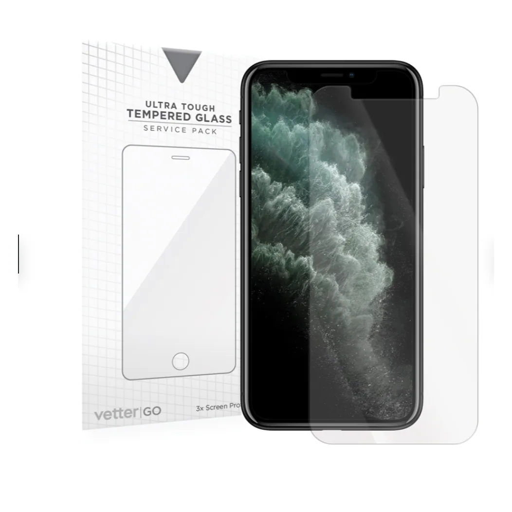 Folie de sticla, Vetter, pentru iPhone 11 PRO, iPhone XS, iPhone X, 3 bucati, transparenta