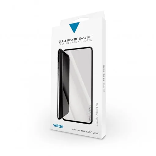 Folie iPhone 15 Pro, 3D Easy Fit Tempered Glass