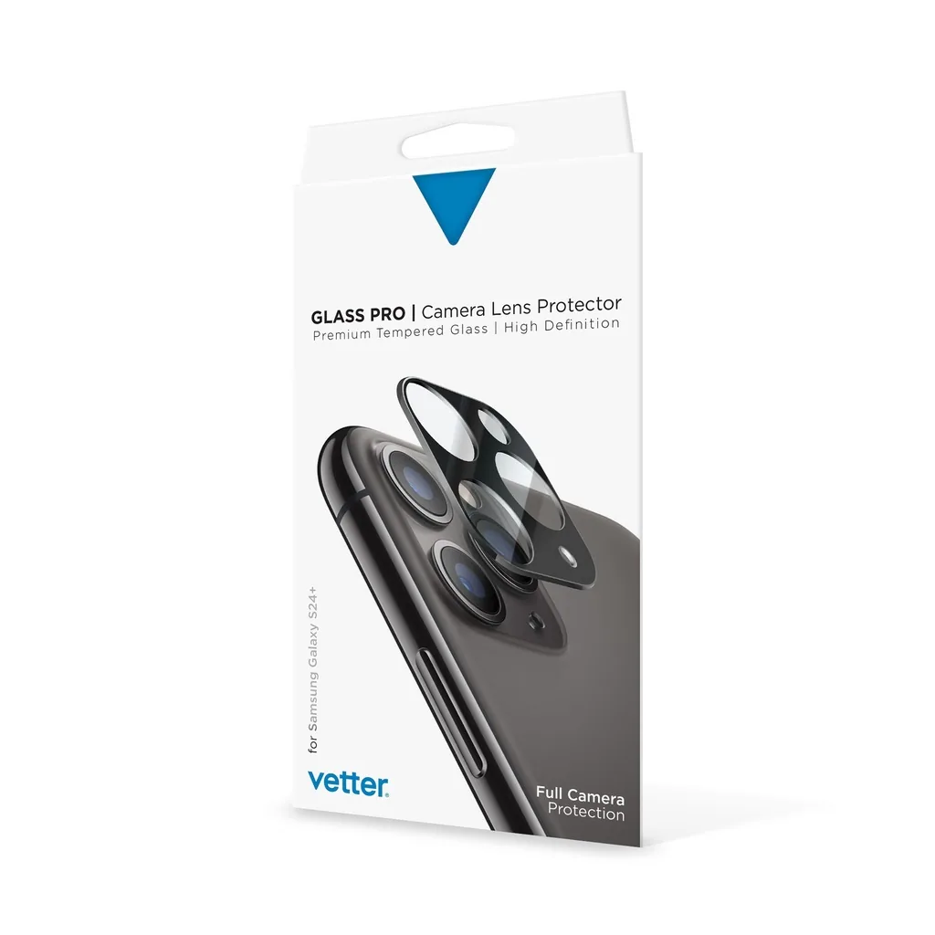 Folie sticla camera Vetter pentru Samsung Galaxy S24+, Individual Camera Lens Protector, Black