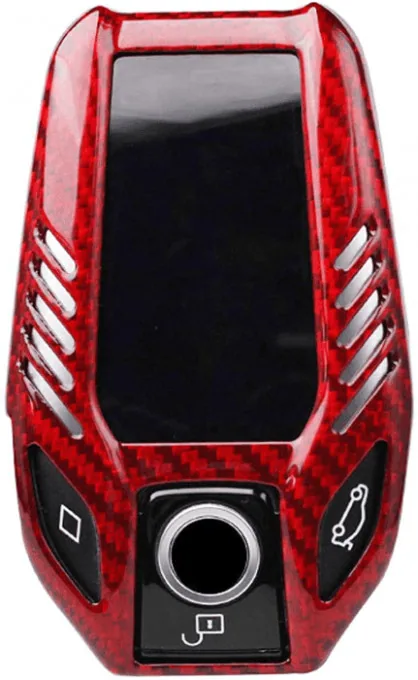 Husa Carbon pentru Cheie BMW cu Display – Red
