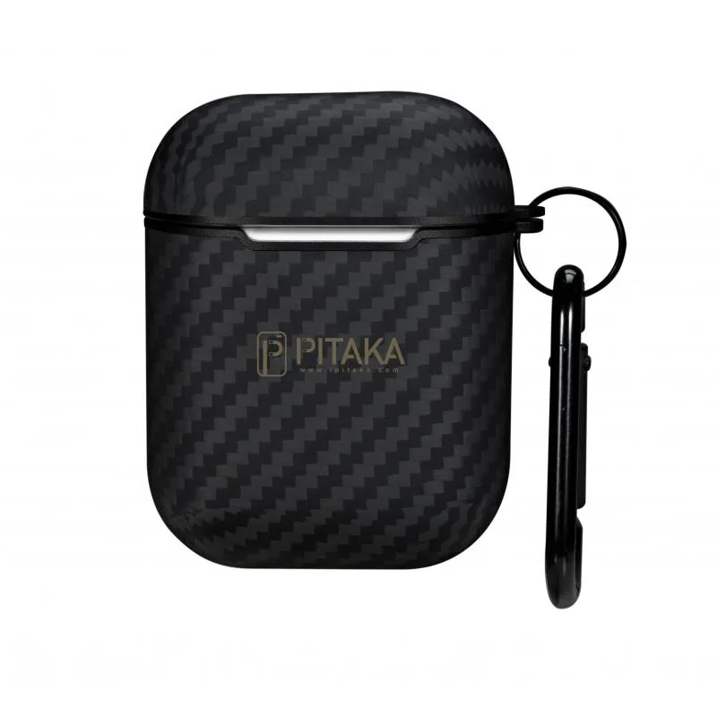 Husa Fibra Aramida Pitaka Air Pal Mini 1500D pentru Apple Airpods 1 / 2, Neagra APM1001