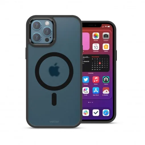 Husa iPhone 12 Pro Max Clip-On Hybrid, Matt, Compatibila MagSafe, Black