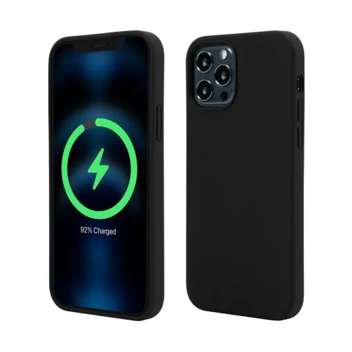 Husa iPhone 12 Pro și 12 Compatibila MagSafe, Vetter SilkTouch Case - Negru