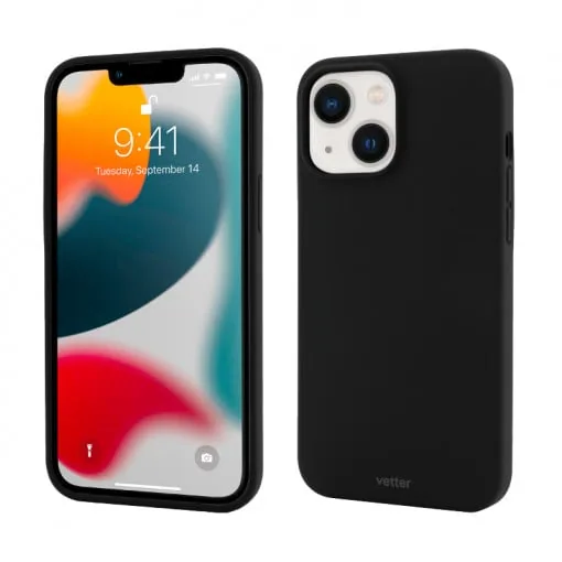 Husa iPhone 13 Soft Touch Silk, Compatibila MagSafe, Negru