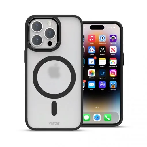 Husa iPhone 14 Pro Clip-On Hybrid Matt, Negru