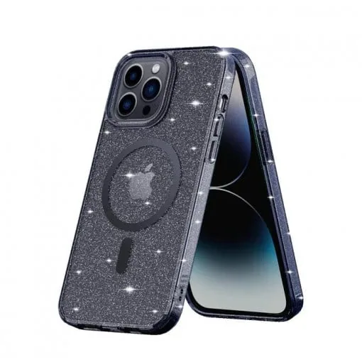 Husa iPhone 14 Pro Max Soft Pro Glitter, Compatibila MagSafe