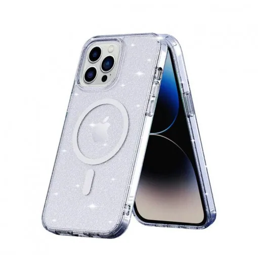 Husa iPhone 14 Pro Soft Pro Glitter, Compatibila MagSafe