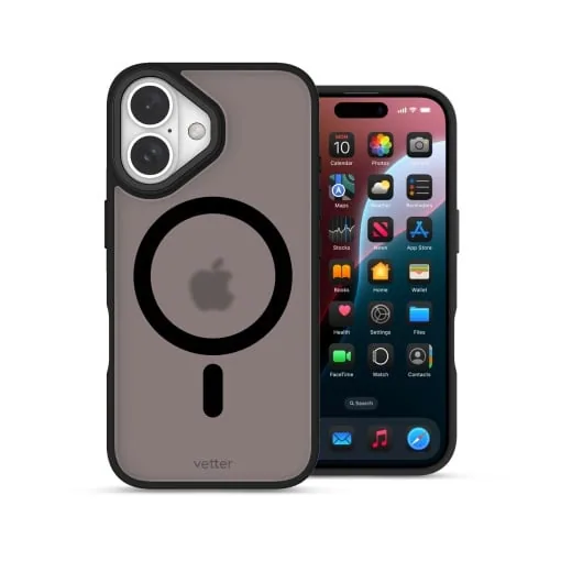 Husa iPhone 16 Plus, Clip-On Hybrid, Matt, MagSafe Compatible, Negru