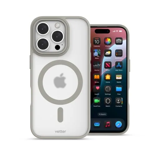 Husa iPhone 16 Pro, Clip-On Hybrid, Matt, MagSafe Compatible, Titanium Grey