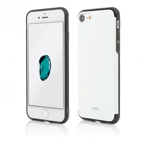 Husa iPhone SE2, 8, 7 Clip-On Hybrid Slim Series, Carbon Look, Alb