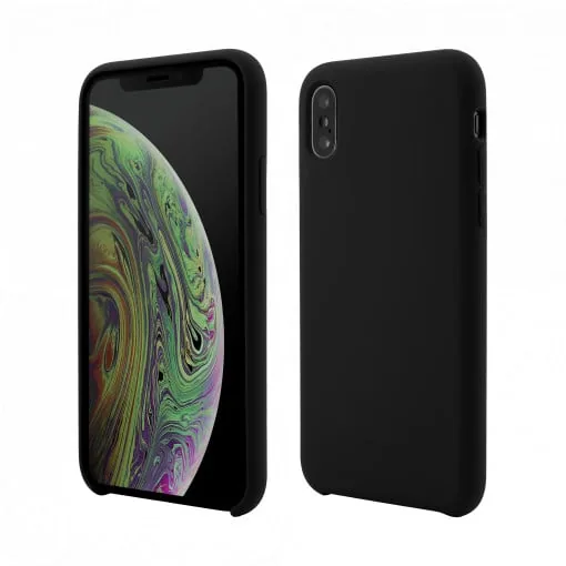 Husa iPhone XS Max Clip-On Soft Touch Silk Series, Negru