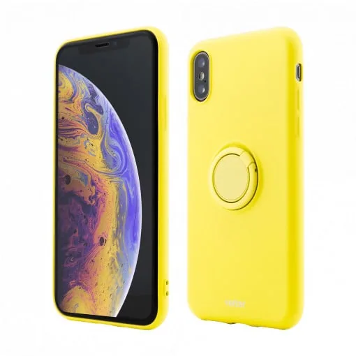 Husa iPhone XS Max Soft Pro with Magnetic iStand, Galben