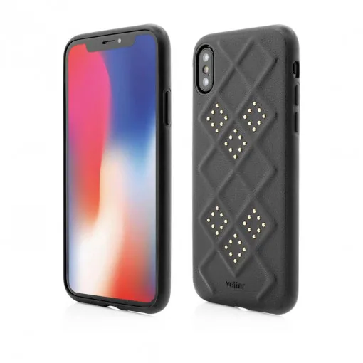 Husa iPhone XS Smart Case, 3D Rhombus Design, Negru
