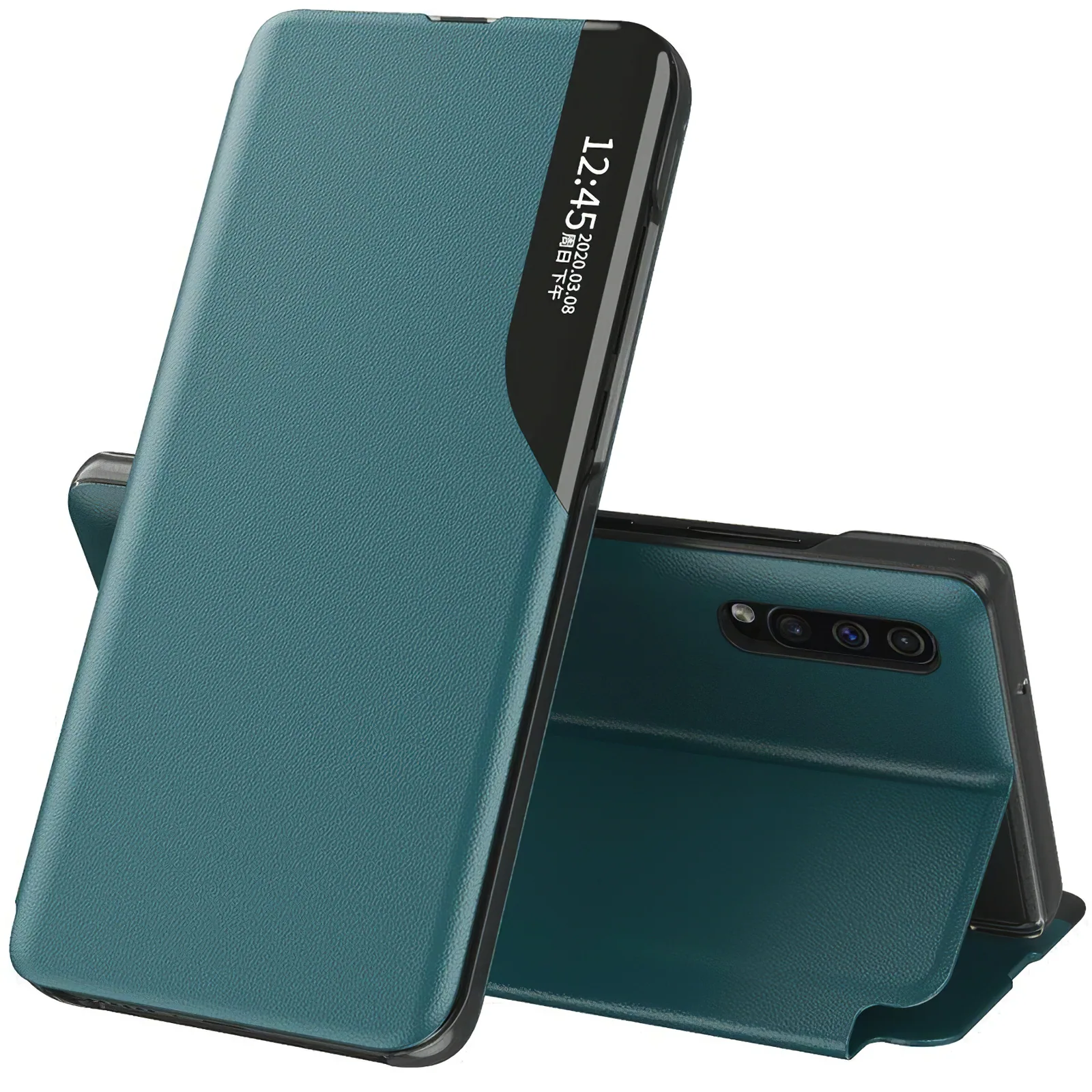 Husa pentru Apple iPhone 12 mini, OEM, Eco Leather View, Verde