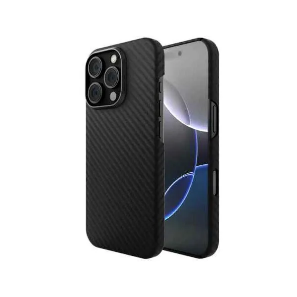 Husa pentru Apple iPhone 16 Pro Max Vetter clip-on mag aramid fiber kevlar black