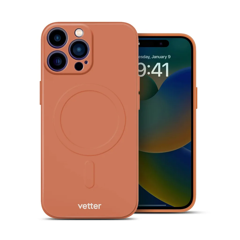 Husa pentru iPhone 14 Pro Max, Vetter, Soft Pro Ultra, Compatibil MagSafe, Portocaliu