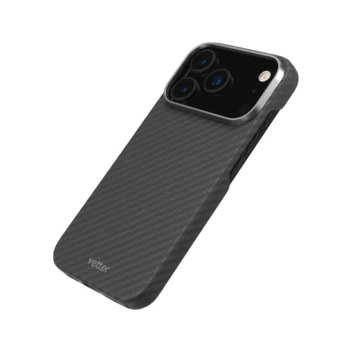 Husa pentru iPhone 17 Pro Max, Clip-On MagSafe Compatible, made from Aramid Fiber, Kevlar, Black