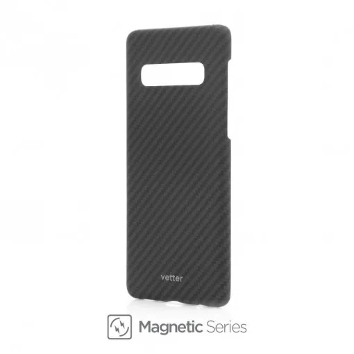 Husa Samsung Galaxy S10, made from Aramid Fiber, Kevlar, Magnetic Negru