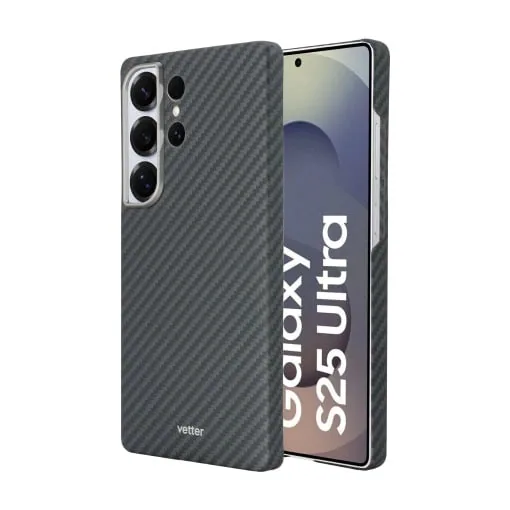 Husa Samsung Galaxy S25 Ultra Clip-On, made from Aramid Fiber, Kevlar, Compatibila MagSafe, Neagra