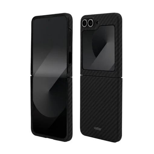 Husa Samsung Galaxy Z Flip6 5G, Clip-On, made from Aramid Fiber, Kevlar, Negru