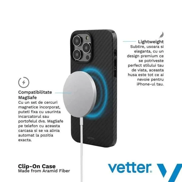 Husa Vetter Aramida iPhone 14 Pro Max Clip-On MagSafe Compatible
