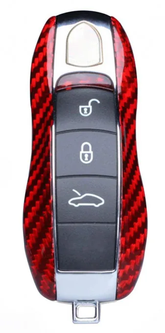 Husa Vetter Carbon Rosu pentru Cheie Porsche cu 3 Butoane – Protectie Premium
