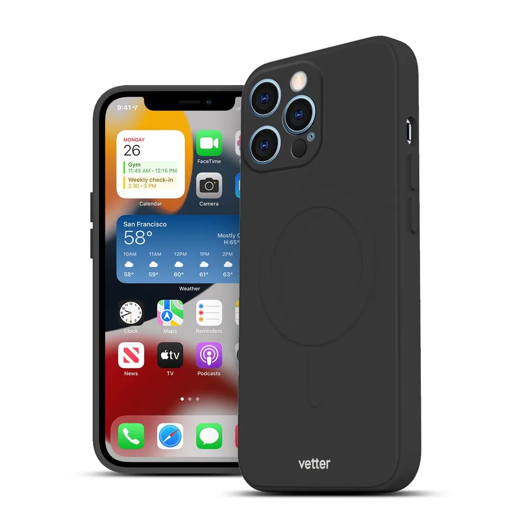 Husa Vetter pentru iPhone 12 Pro Max Soft Pro Ultra, MagSafe Compatible, Black