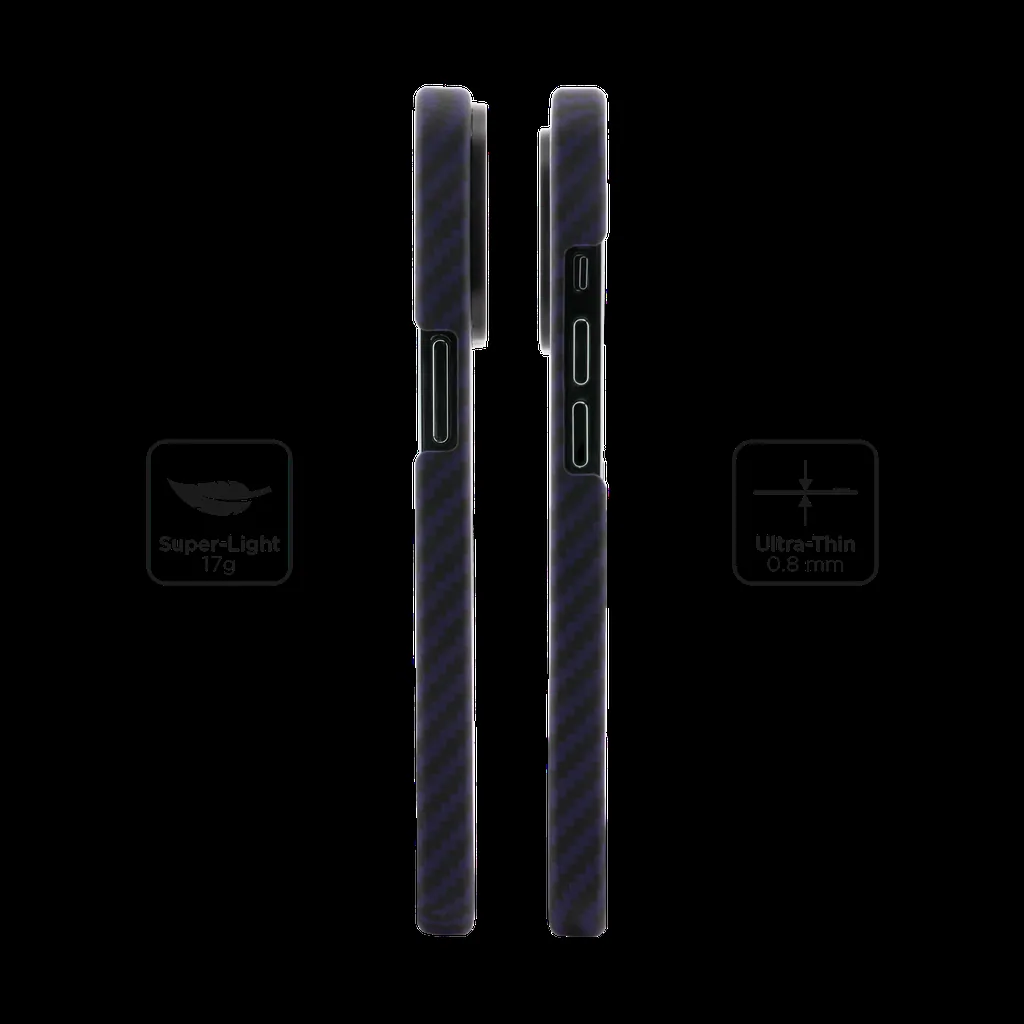 Husa Vetter pentru iPhone 14 Pro Max Clip-on Compatibila MagSafe din Fibra de Aramid (Kevlar) - Mov