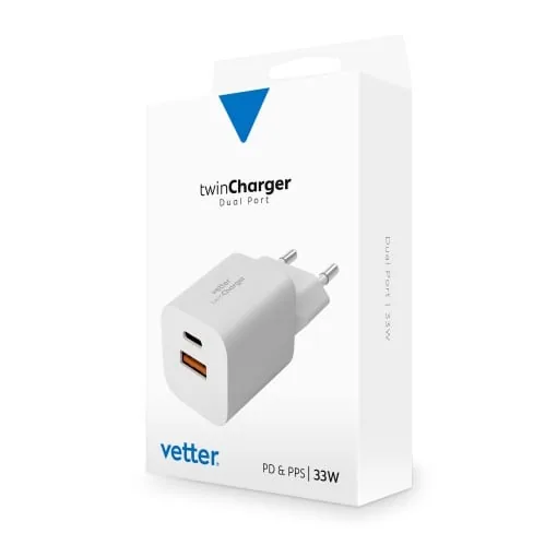 Incarcator de priza Twin Charger, PD si PPS, Dual Port, 33W
