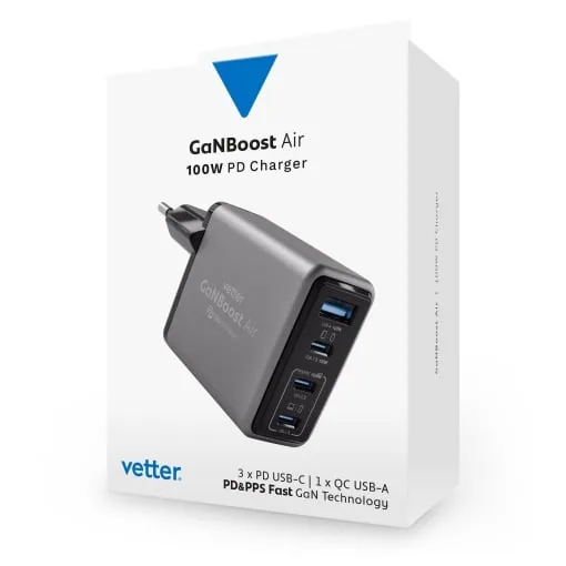 Incarcator GaNBoost Air 100W, 3x USB-C, 1x USB A, Charger