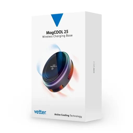 Incarcator/Suport compatibil Magsafe cu incarcare wireless Vetter magCOOL 25, Qi2.2 25W, racire activa