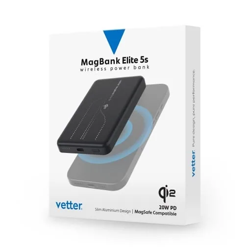 MagBank Elite 5s Qi2, Acumulator Compatibil MagSafe, 5000mAh, Negru