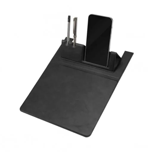 Mousepad Premium Negru cu Suport pentru Smartphone si Organizare Birou