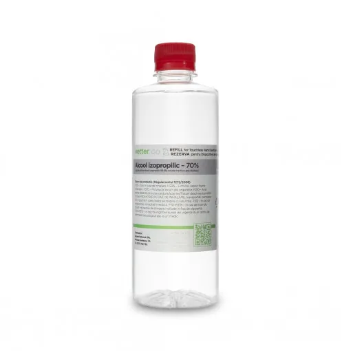 Rezerva pentru dispozitivele de igienizare cu pulverizare prin inductie (alcool izopropilic 70%), 500 ml