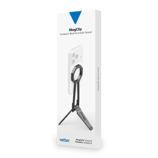 Suport Multifunctional compatibil MagSafe Vetter MagClip – Trepied si Selfie Stick Pliabil