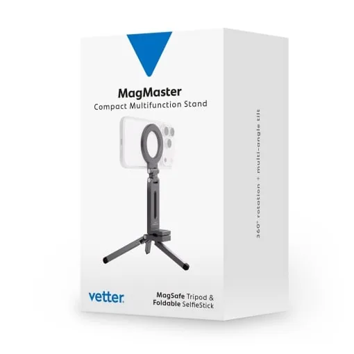 Suport Multifunctional din Aluminiu compatibil MagSafe Vetter MagMaster – Trepied si Selfie Stick cu Clema