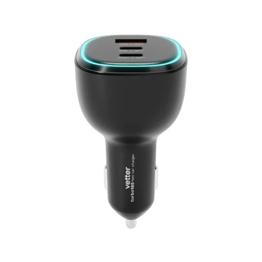 Incarcator Vetter turbo165, Super Fast Car Charger, 2 x USB-C PC3.1, 1xUSB-A QC3, 165W