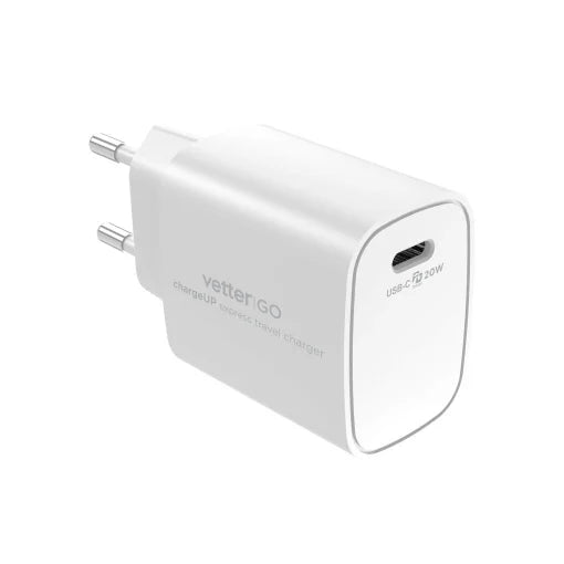 Incarcator Vetter Universal Travel Charger for iPhone, Vetter Go, with Power Delivery, 20W, Alb