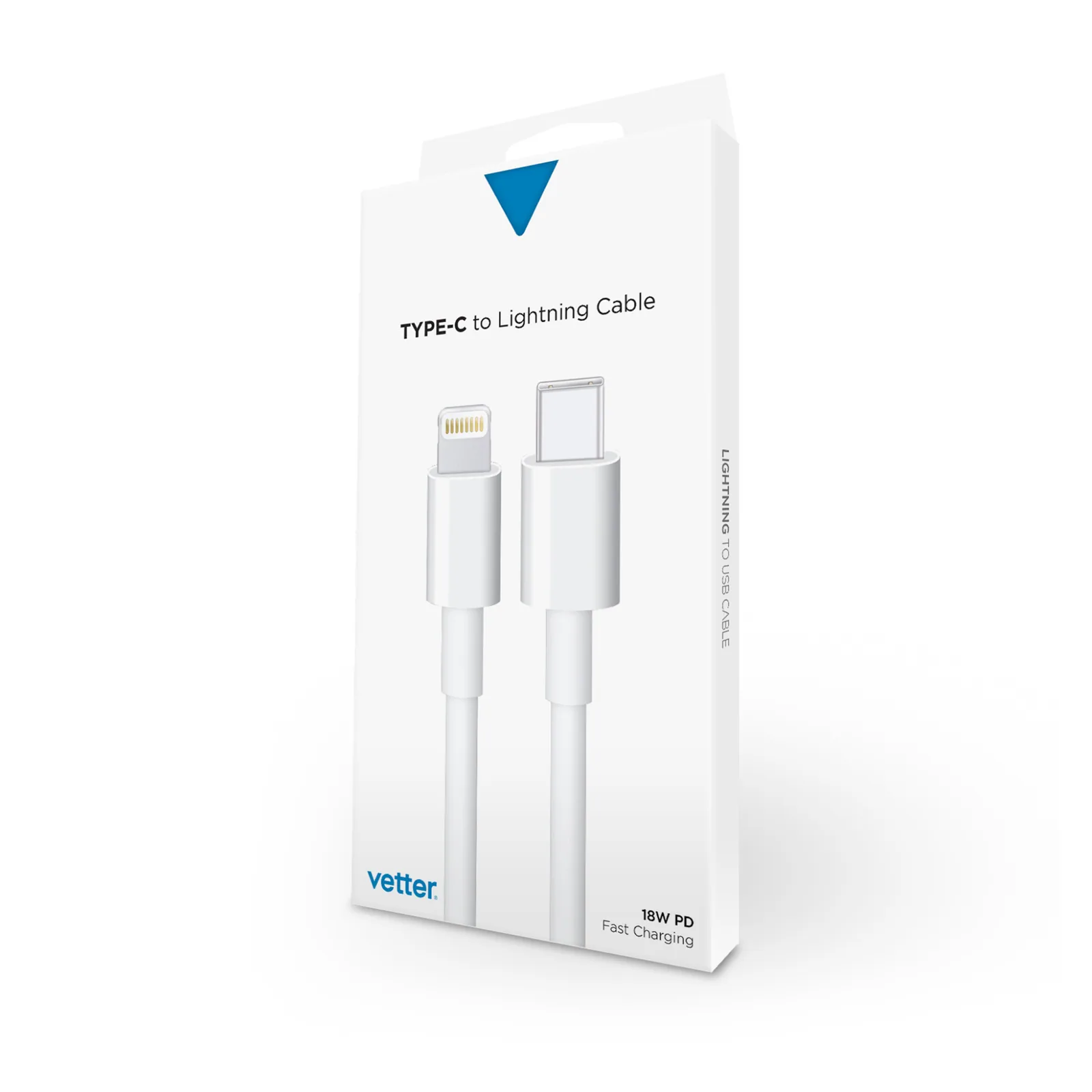 Cablu de date/incarcare Vetter USB-C to Lightning pentru iPhone/iPad, 1m, White
