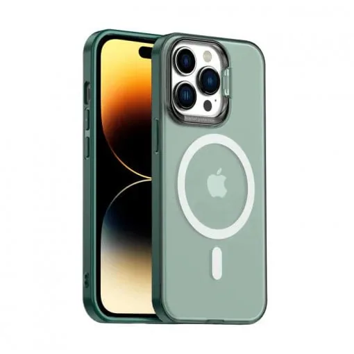 Husa iPhone 14 Pro Clip-On Hybrid Compatibila MagSafe, with Metal Stand