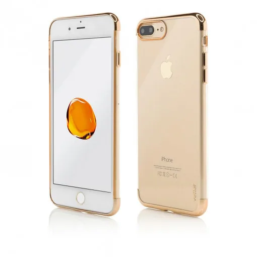 Husa iPhone 8 Plus, 7 Plus Clip-On Shiny Soft Series, Gold